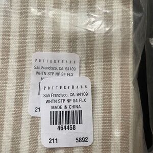 Pottery barn napkins -new - striped flax - 2sets of 4.